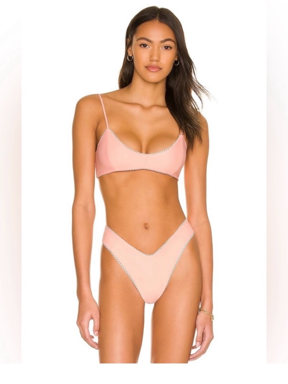 Tularosa Aura Peach Pink Two-Piece Bikini Set size S